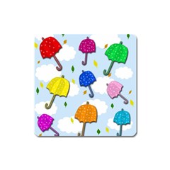 Umbrellas  Square Magnet by Valentinaart