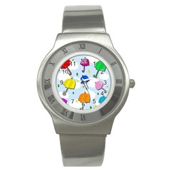 Umbrellas  Stainless Steel Watch by Valentinaart