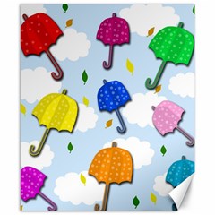 Umbrellas  Canvas 8  X 10  by Valentinaart