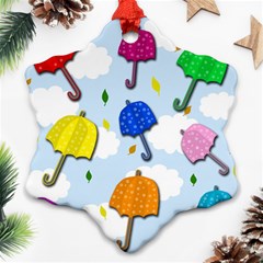 Umbrellas  Ornament (snowflake)  by Valentinaart