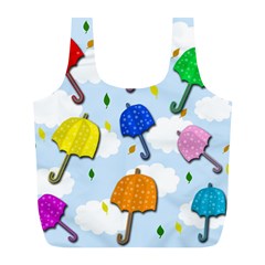 Umbrellas  Full Print Recycle Bags (l)  by Valentinaart