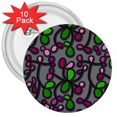 Floral Pattern 3  Buttons (10 Pack)  by Valentinaart