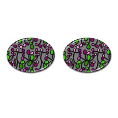 Floral Pattern Cufflinks (oval) by Valentinaart