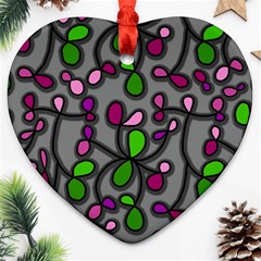 Floral Pattern Heart Ornament (2 Sides) by Valentinaart