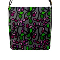 Floral Pattern Flap Messenger Bag (l)  by Valentinaart