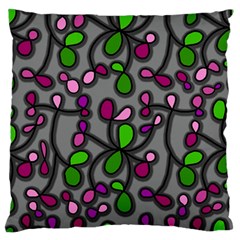 Floral Pattern Large Flano Cushion Case (one Side) by Valentinaart