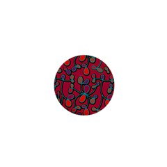 Red Floral Pattern 1  Mini Buttons by Valentinaart