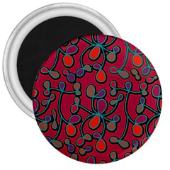 Red Floral Pattern 3  Magnets by Valentinaart