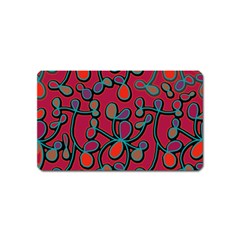 Red Floral Pattern Magnet (name Card) by Valentinaart