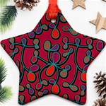 Red floral pattern Star Ornament (Two Sides)  Front