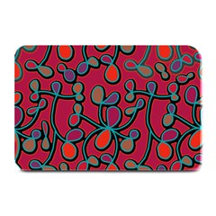 Red Floral Pattern Plate Mats by Valentinaart