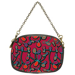 Red Floral Pattern Chain Purses (one Side)  by Valentinaart