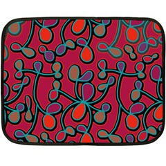 Red Floral Pattern Fleece Blanket (mini) by Valentinaart