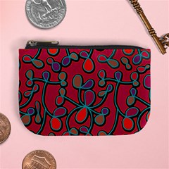 Red Floral Pattern Mini Coin Purses by Valentinaart