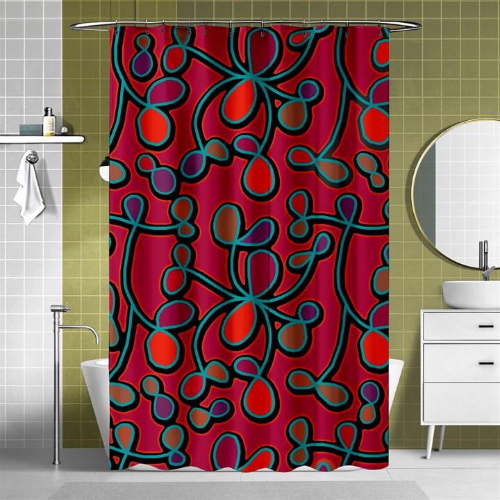 Red floral pattern Shower Curtain 48  x 72  (Small) 