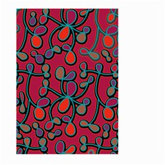 Red Floral Pattern Large Garden Flag (two Sides) by Valentinaart