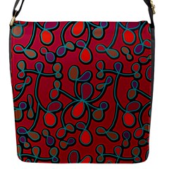 Red Floral Pattern Flap Messenger Bag (s) by Valentinaart