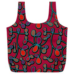 Red Floral Pattern Full Print Recycle Bags (l)  by Valentinaart