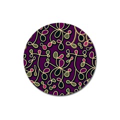 Elegant Purple Pattern Magnet 3  (round) by Valentinaart