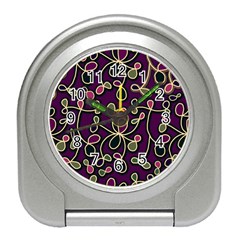 Elegant Purple Pattern Travel Alarm Clocks by Valentinaart