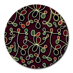 Elegant Decorative Pattern Round Mousepads by Valentinaart