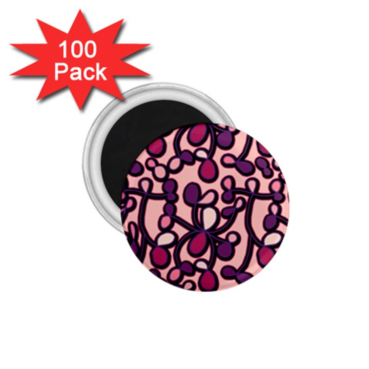 Pink and purple pattern 1.75  Magnets (100 pack) 