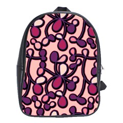 Pink And Purple Pattern School Bags (xl)  by Valentinaart