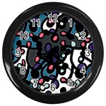 Elegant pattern Wall Clocks (Black) Front