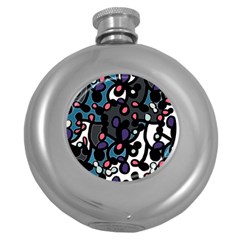 Elegant Pattern Round Hip Flask (5 Oz) by Valentinaart