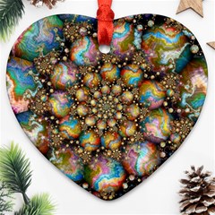 Marbled Spheres Spiral Ornament (heart) 