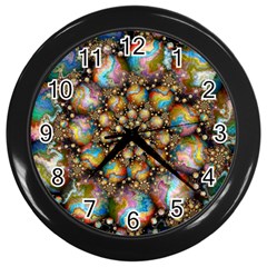 Marbled Spheres Spiral Wall Clocks (black) by WolfepawFractals