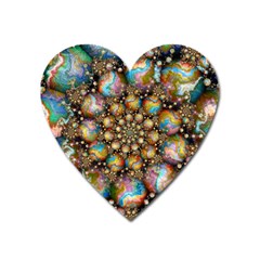 Marbled Spheres Spiral Heart Magnet by WolfepawFractals