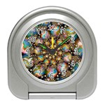 Marbled Spheres Spiral Travel Alarm Clocks Front