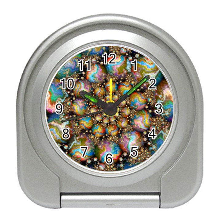 Marbled Spheres Spiral Travel Alarm Clocks