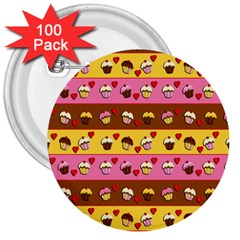 Cupcakes Pattern 3  Buttons (100 Pack)  by Valentinaart