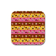 Cupcakes Pattern Rubber Square Coaster (4 Pack)  by Valentinaart