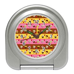 Cupcakes Pattern Travel Alarm Clocks by Valentinaart