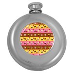 Cupcakes pattern Round Hip Flask (5 oz) Front