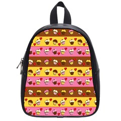 Cupcakes Pattern School Bags (small)  by Valentinaart