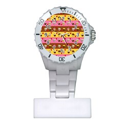 Cupcakes Pattern Plastic Nurses Watch by Valentinaart