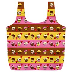 Cupcakes Pattern Full Print Recycle Bags (l)  by Valentinaart