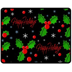 Happy holidays pattern Fleece Blanket (Medium) 