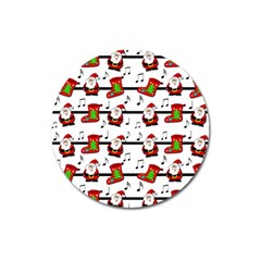 Xmas Song Pattern Magnet 3  (round) by Valentinaart