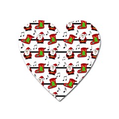 Xmas Song Pattern Heart Magnet by Valentinaart