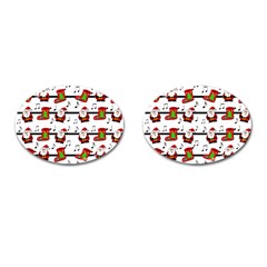 Xmas Song Pattern Cufflinks (oval) by Valentinaart