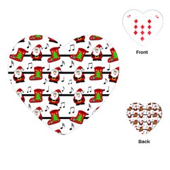 Xmas Song Pattern Playing Cards (heart)  by Valentinaart