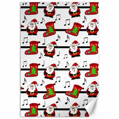 Xmas Song Pattern Canvas 12  X 18   by Valentinaart