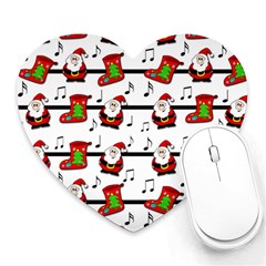 Xmas Song Pattern Heart Mousepads by Valentinaart