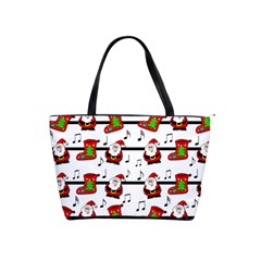 Xmas Song Pattern Shoulder Handbags by Valentinaart