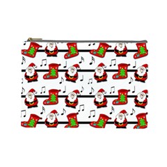 Xmas Song Pattern Cosmetic Bag (large)  by Valentinaart